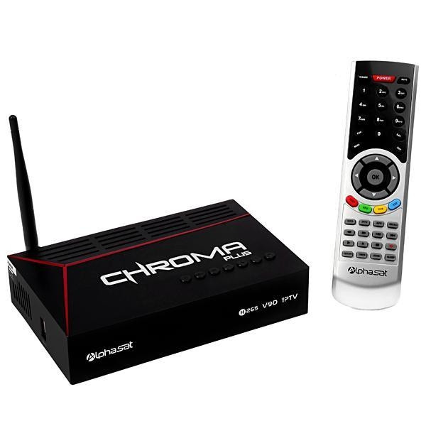 Receptor Alphasat Chroma Plus Full HD com Wi-Fi/USB/HDMI/Iptv Bivolt